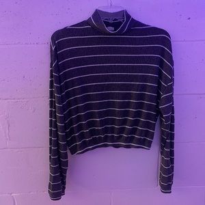 Garage striped crop top/ turtleneck, size Medium
